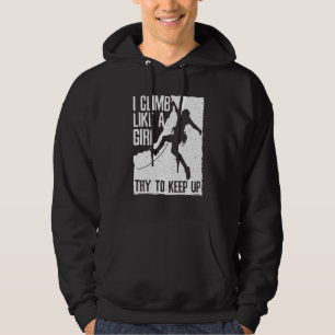 Cool Rock Climbing Design For Women Girls Kids Cli Hoodie