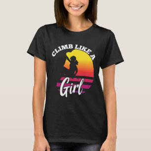 Cool Rock Climbing Design For Women Girls Kids Cli T-Shirt