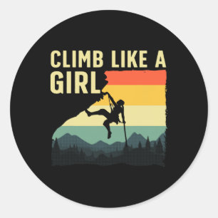 Cool Rock Climbing For Women Girls Mountain Rock C Classic Round Sticker