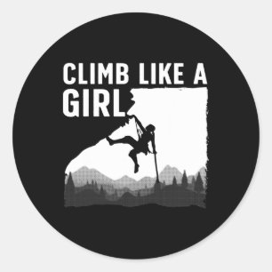 Cool Rock Climbing For Women Girls Mountain Rock C Classic Round Sticker