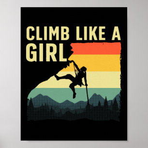 Cool Rock Climbing For Women Girls Mountain Rock C Poster