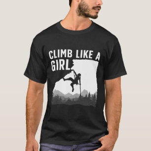 Cool Rock Climbing For Women Girls Mountain Rock C T-Shirt