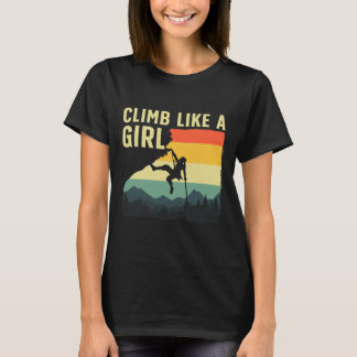 Cool Rock Climbing For Women Girls Mountain Rock C T-Shirt