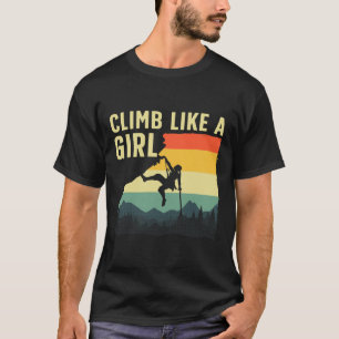 Cool Rock Climbing For Women Girls Mountain Rock C T-Shirt