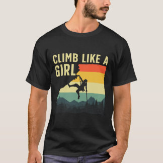 Cool Rock Climbing For Women Girls Mountain Rock C T-Shirt