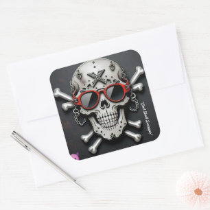 "Cool Rock Design" Square Sticker