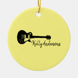 Cool rock guitar music travel ceramic ornament