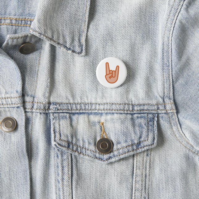 Cool Rock On Hand Emoji 3 Cm Round Badge (In Situ)