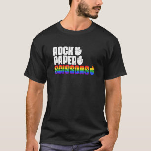 Cool Rock Paper Scissors Lesbian LGBTQ Pride T-Shirt