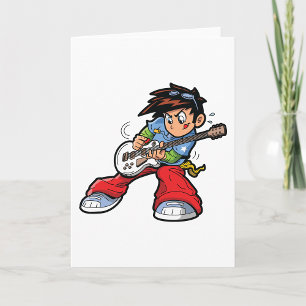 Cool Rock Star Guitarist Fun Musician Card