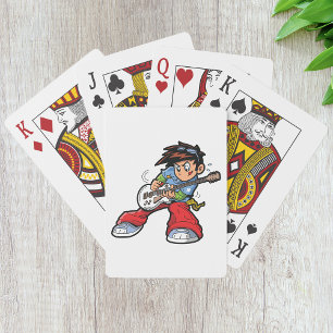 Cool Rock Star Guitarist Fun Musician Playing Cards