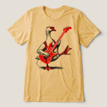 Cool Rockstar Goose Playing Red Electric Guitar