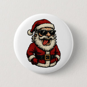 Cool Roll Santa Claus Funny Christmas 6 Cm Round Badge