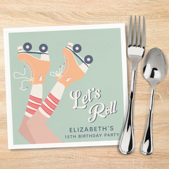 Cool Roller Skating Birthday Party Napkin (Creator Uploaded)