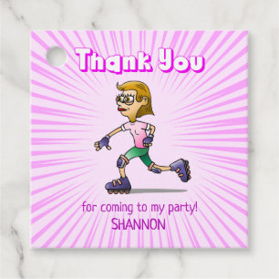 Cool Roller Skating Girl Favour Tags