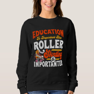 Cool Roller Skating Skate Girl 1970s Retro Educati Sweatshirt