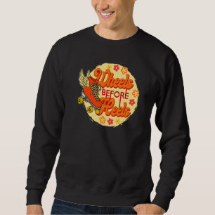 Cool Roller Skating Skate Girl 1970s Retro Sweatshirt