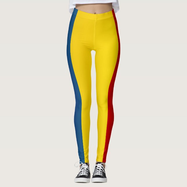 Cool Romania Flag Fashion Leggings (Front)