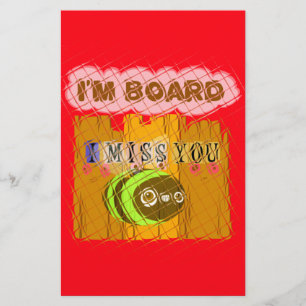 Cool Romantic Funny I Miss You I am Bored Stationery