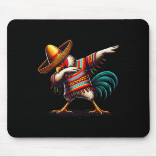 Cool Rooster Dabbing Mexican Poncho Cinco De Mayo Mouse Pad