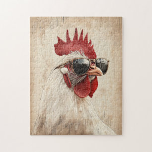 Cool Rooster in Sunglasses Illustration Jigsaw Puzzle