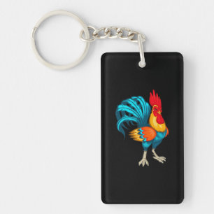 Cool Rooster Mexican Roosters Chicken Farm Animal Key Ring