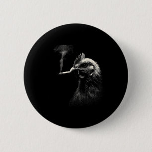 Cool Rooster Smoking Cigarette Art Graphic  6 Cm Round Badge