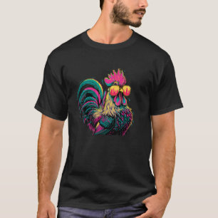 Cool Rooster Wearing Sunglasses Chicken Daddy Roos T-Shirt