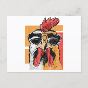 Cool Rooster Wearing Sunglasses Retro Vintage Chic Postcard