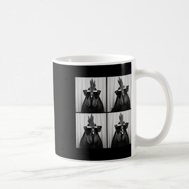 Cool Rooster Wearing Sungles Funny Photobooth Chic Coffee Mug (Right)