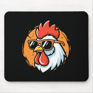 Cool Rooster With Shades, Chicken Mouse Pad