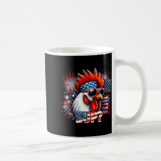 Cool Rooster with Sunglasses Sup Retro Farm Vibes Coffee Mug