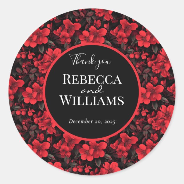 Cool Rose Fancy Wedding Sticker (Front)