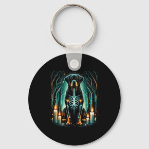Cool Rottweiler Dog Skeleton Halloween Dog Mum Dad Key Ring