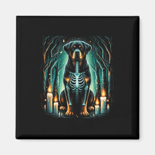 Cool Rottweiler Dog Skeleton Halloween Dog Mum Dad Magnet