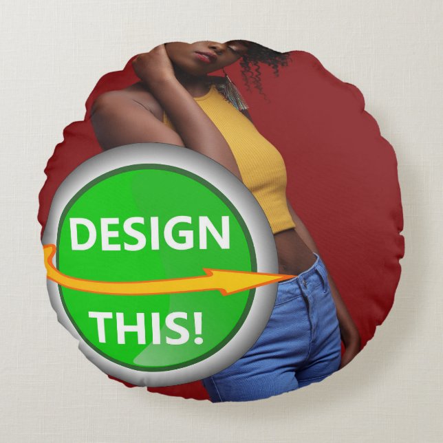 COOL! Round Throw Pillow 16" Cotton - Customise (Front)