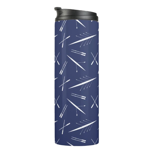 Cool Rowing Club Boats and Oars Patterned Thermal Tumbler (Rotated Right)