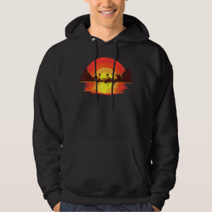 Cool Rowing Sunset Funny Coxswain Propelling Boat Hoodie