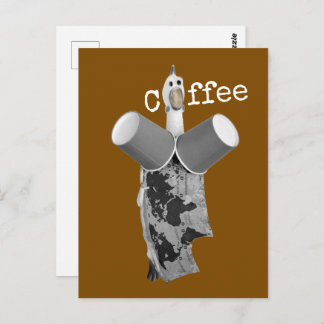Cool Rubber Chicken Coffee Postcard