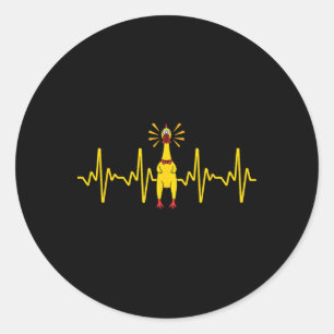 Cool Rubber Chicken Design For Men Women Kids Rubb Classic Round Sticker