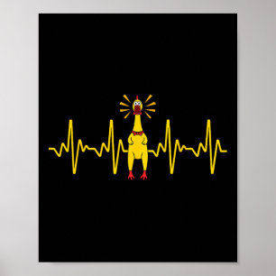Cool Rubber Chicken Design For Men Women Kids Rubb Poster