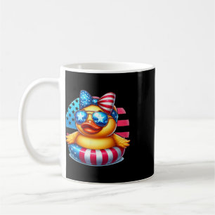 Cool Rubber Duck Usa Flag Cute Duckie 4th Of July Coffee Mug