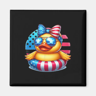 Cool Rubber Duck Usa Flag Cute Duckie 4th Of July Magnet