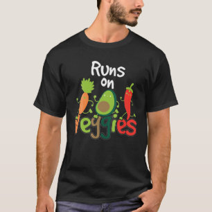 Cool Runs On Veggies Vegetarian Runner Plant Lover T-Shirt
