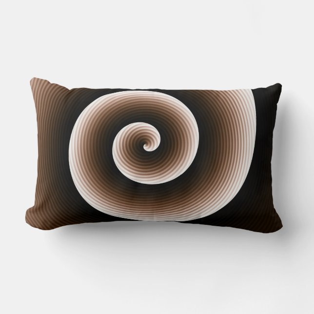 COOL Rust Brown Spiral Pattern Lumbar Cushion (Front)