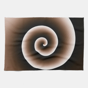 COOL Rust Brown Spiral Pattern Tea Towel