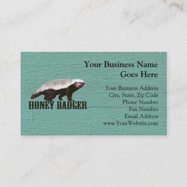 Cool Rustic Honey Badger Business Card (Front)