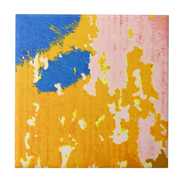 Cool Rustic Peeling Paint Ceramic Tile (Front)