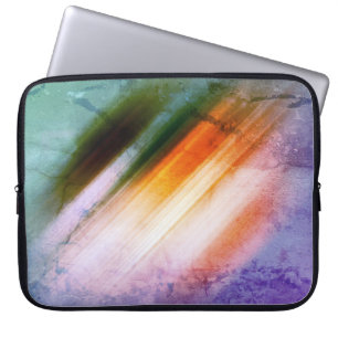 Cool Rustic Purple Blue Orange Stripe Laptop Sleeve