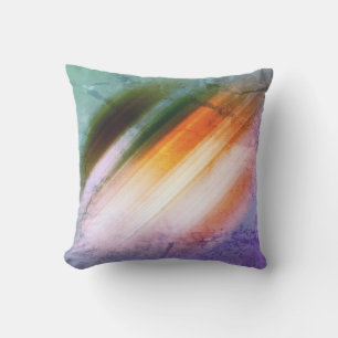 Cool Rustic Purple Blue Orange Yellow Stripes Cushion
